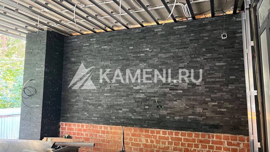 Отделка фасада дома Сланцем (4966)