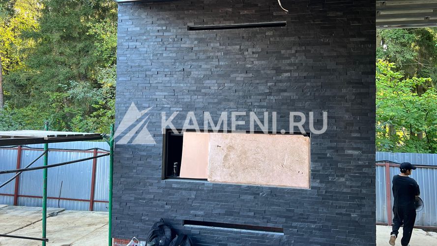 Отделка фасада дома Сланцем (4966)