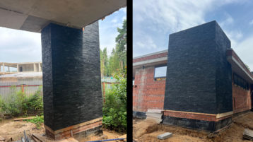 Отделка фасада дома Сланцем (4966)