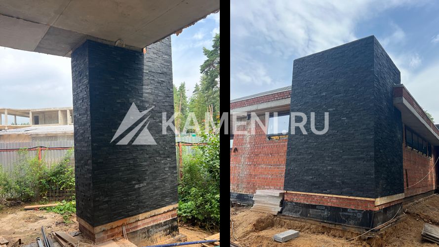 Отделка фасада дома Сланцем (4966)