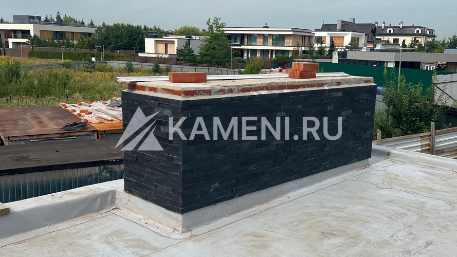 Отделка фасада дома Сланцем (4966)