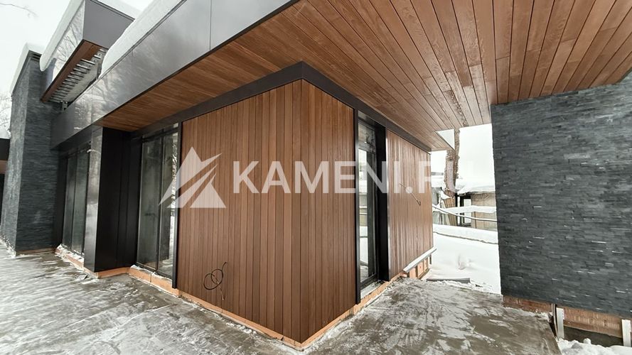 Отделка фасада дома Сланцем (4966)