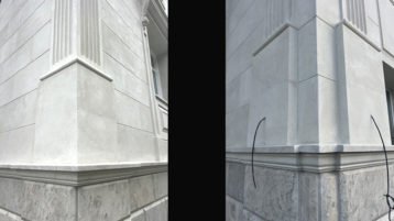 Фасад из известняка белого ИДА и доломита Геналдон (4076)