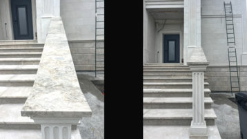 Фасад из известняка белого ИДА и доломита Геналдон (4076)