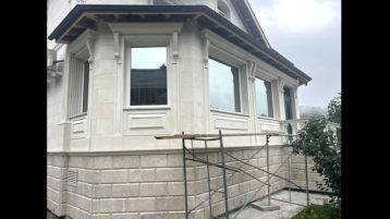 Фасад из известняка белого ИДА и доломита Геналдон (4076)