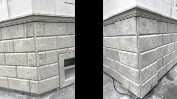 Фасад из известняка белого ИДА и доломита Геналдон (4076)