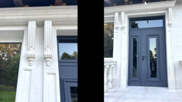 Фасад из известняка белого ИДА и доломита Геналдон (4076)