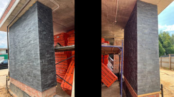 Отделка фасада дома Сланцем (4966)