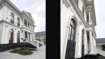 Фасад из известняка белого Классика (4699д)